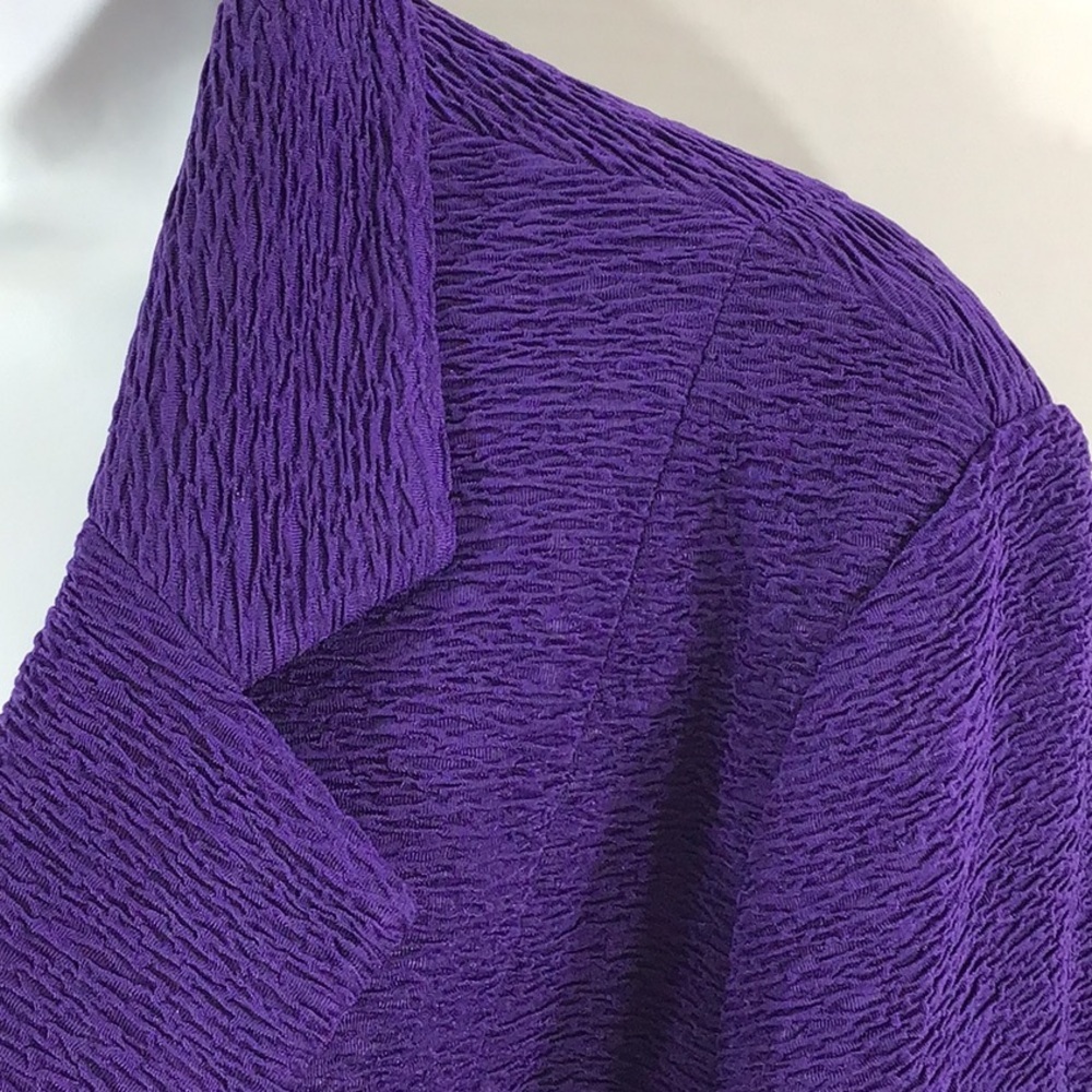 Chico’s purple textured button front blazer jacket L - Picture 3 of 10